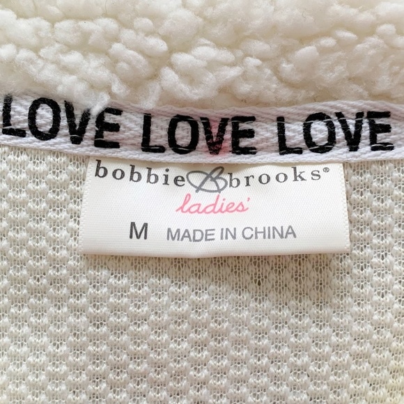 Bobbie Brooks White Fleece Pullover SzM - Picture 4 of 5